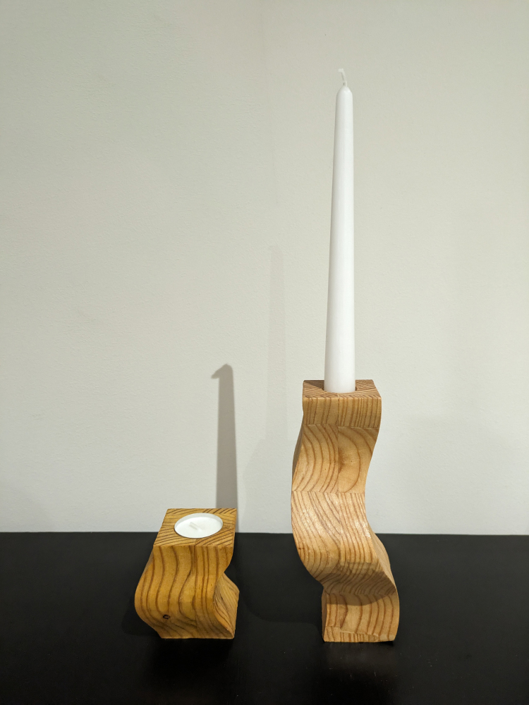 Portacandele in legno di abete di Douglas