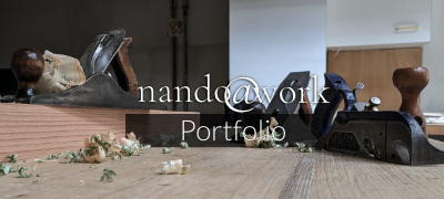 nando@work header image - woodworking tools on a workbench